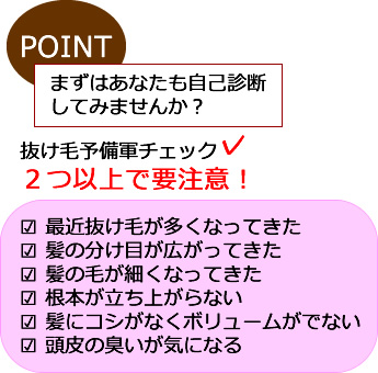 環境保全研究所 抜け毛予防チェック